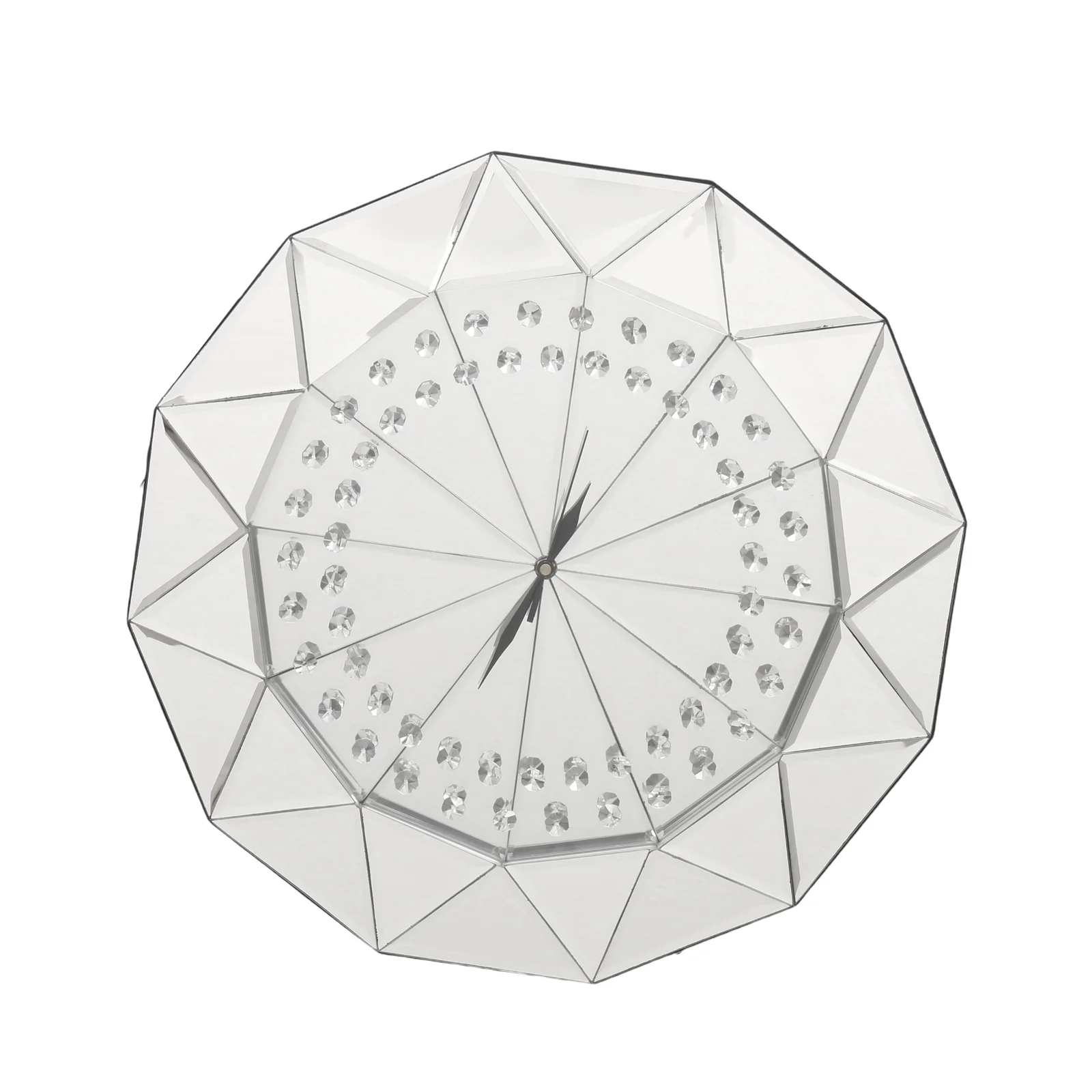 Faceted Crystal-Inlay Mirror Wall Clock 500
