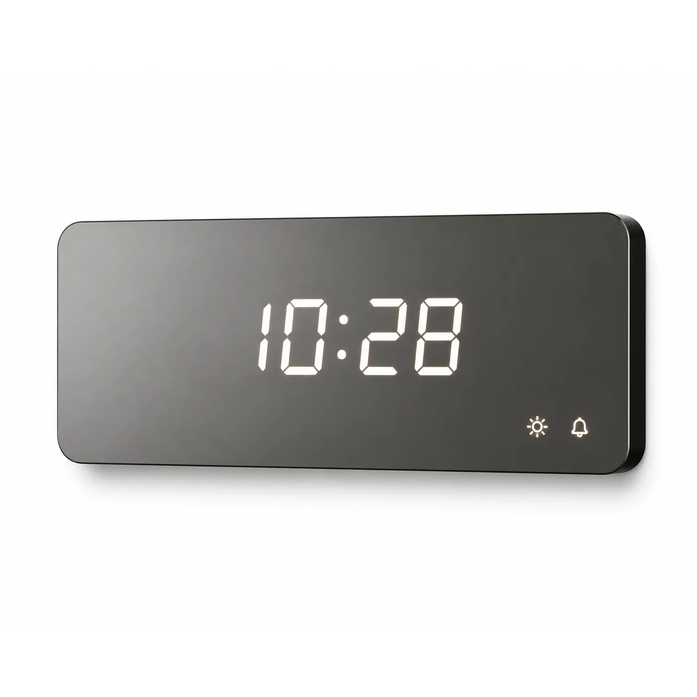 Rectangular Smoke-Mirror LED Digital Hotel Clock
