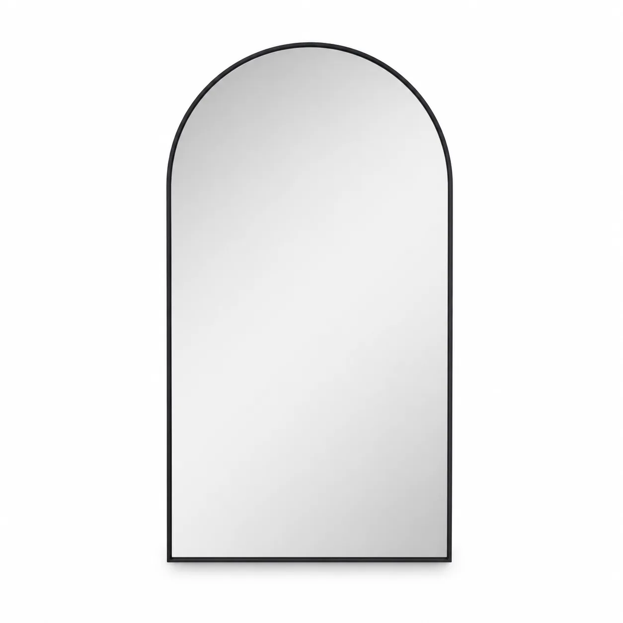 Matte Black Slim-Frame Wall Arch Mirror