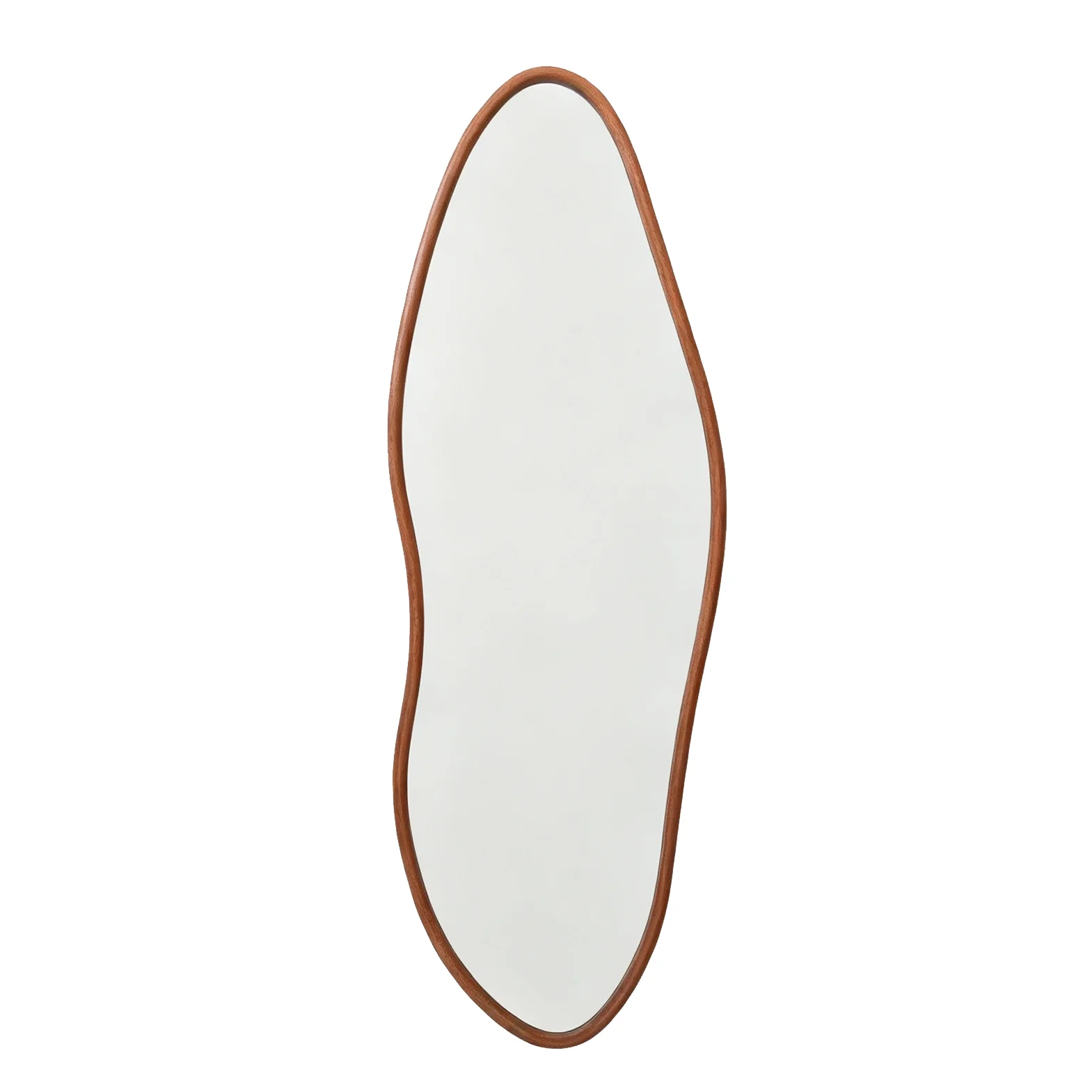 Walnut-Finish Organic Backlit LED Full-Length Mirror
