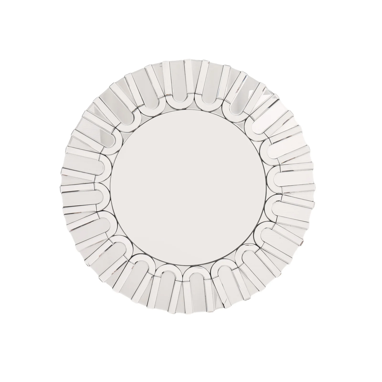 Ribbed Bevel-Panel Round Wall Mirror Ø900
