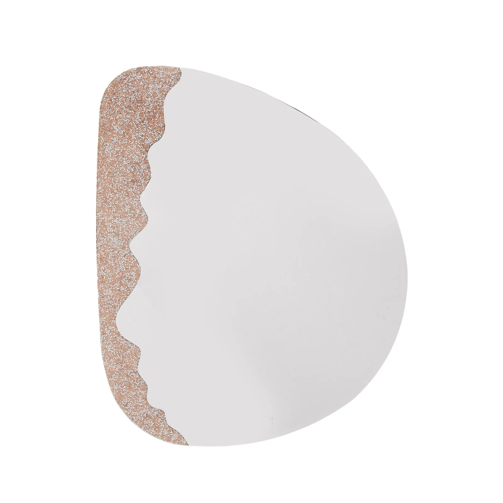 Two-Piece Split Circle Crushed-Diamond Wall Mirror Set