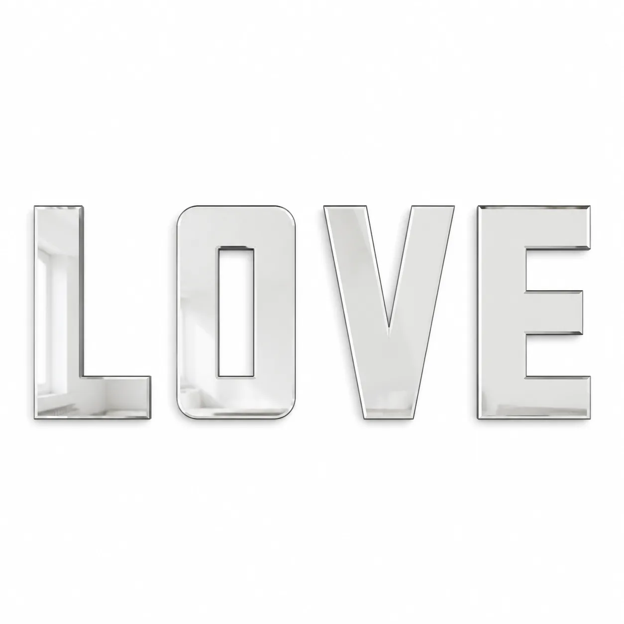 LOVE Four-Piece Letter Mirror Set