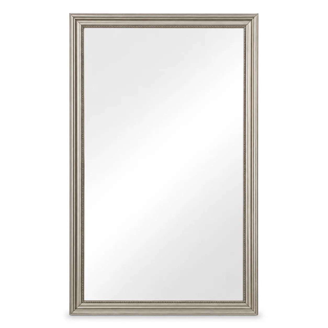 Classic Silver Stepped-Frame Rectangular Mirror
