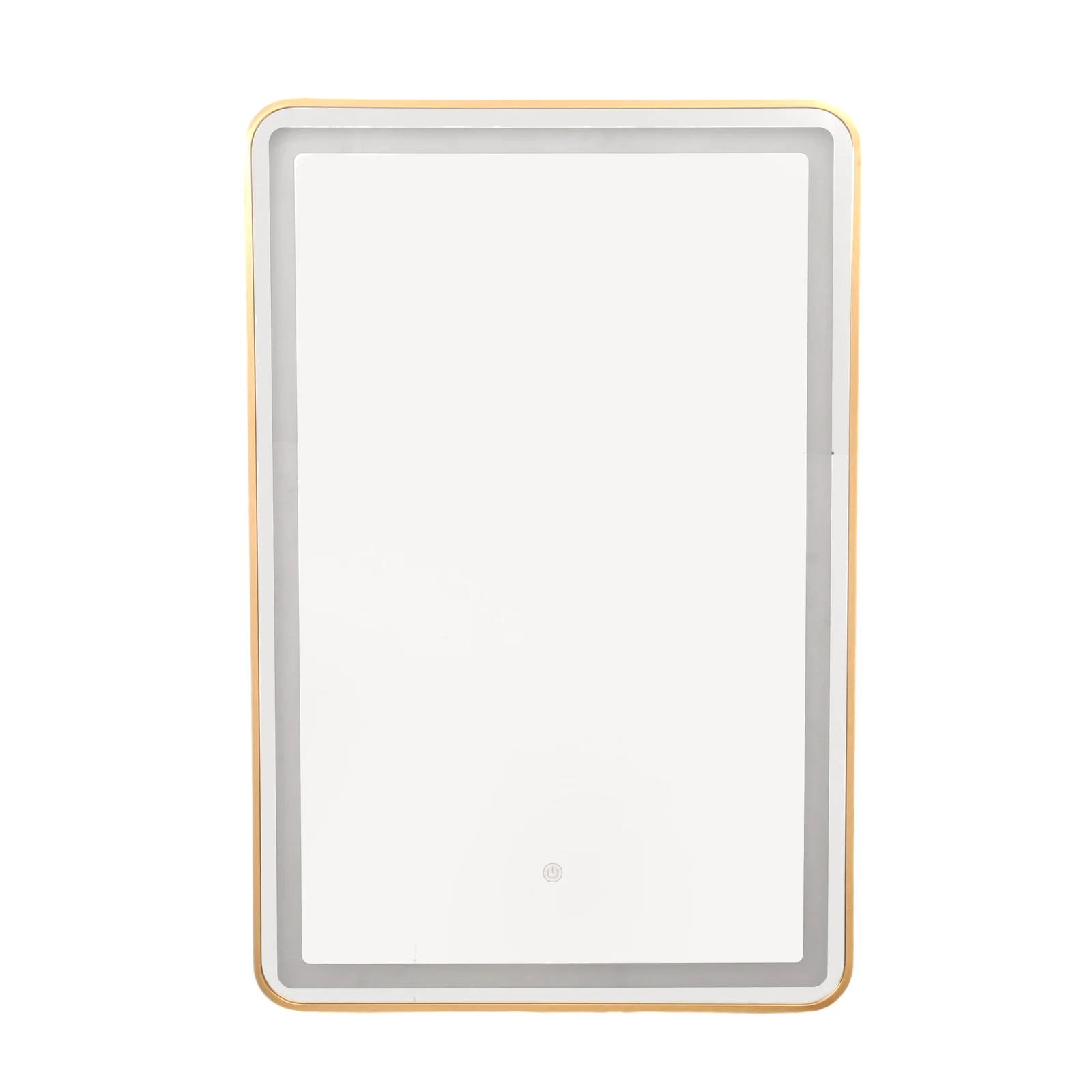 Gold-Framed Front-Lit LED Bathroom Mirror 600 x 900