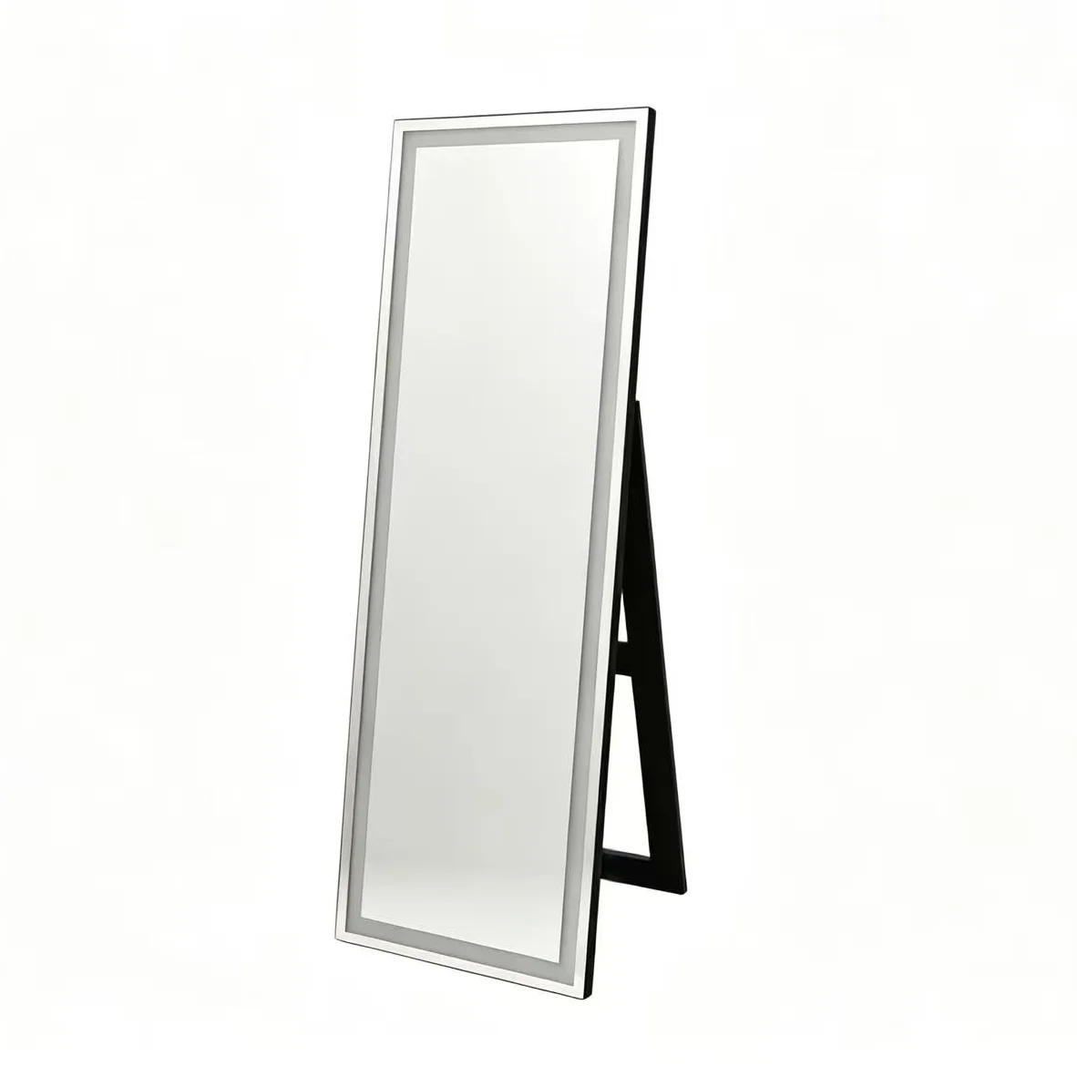 Rounded-Corner RGB Front-Lit Cheval Mirror with Remote