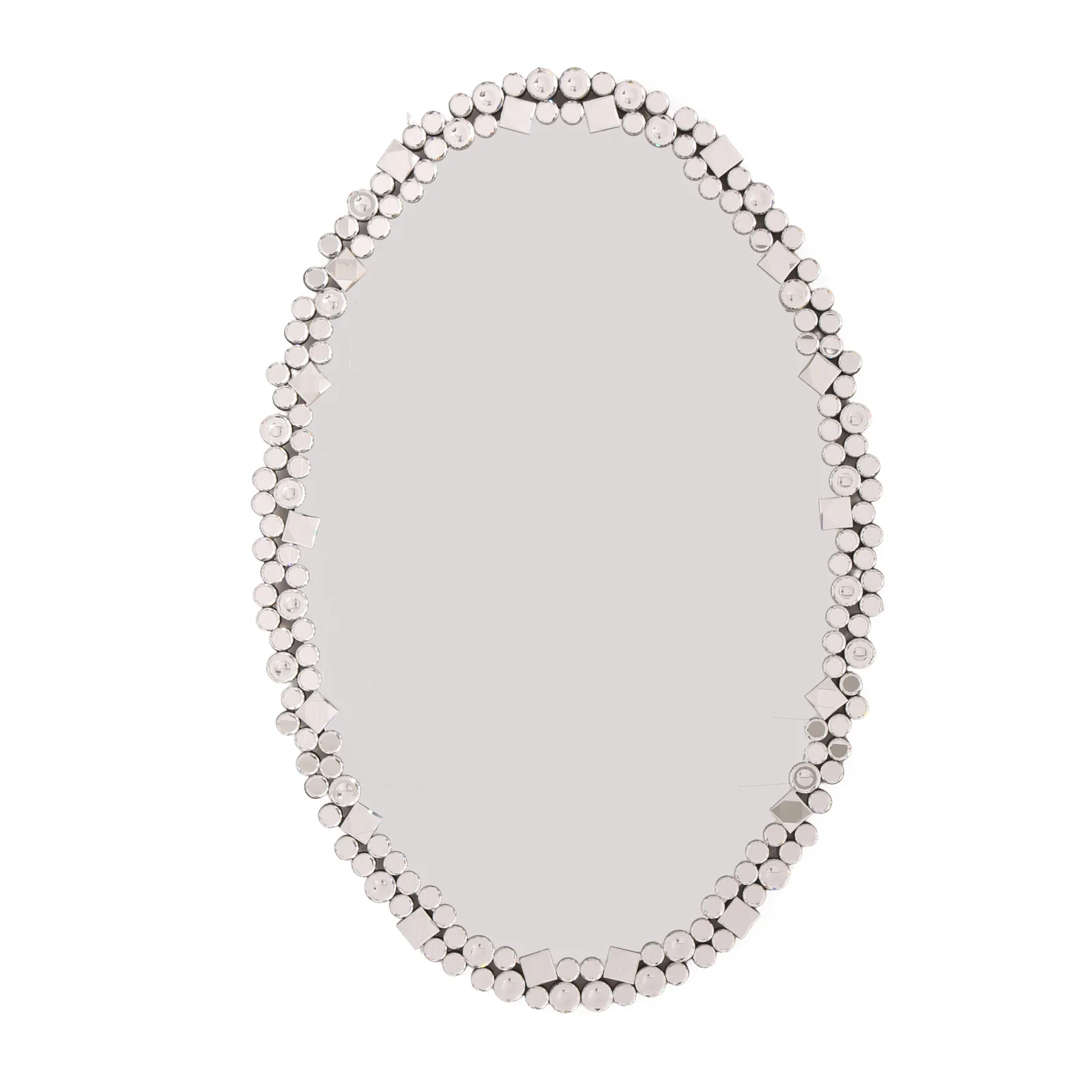 Crystal Pebble Border Oval Wall Mirror 800 x 1200
