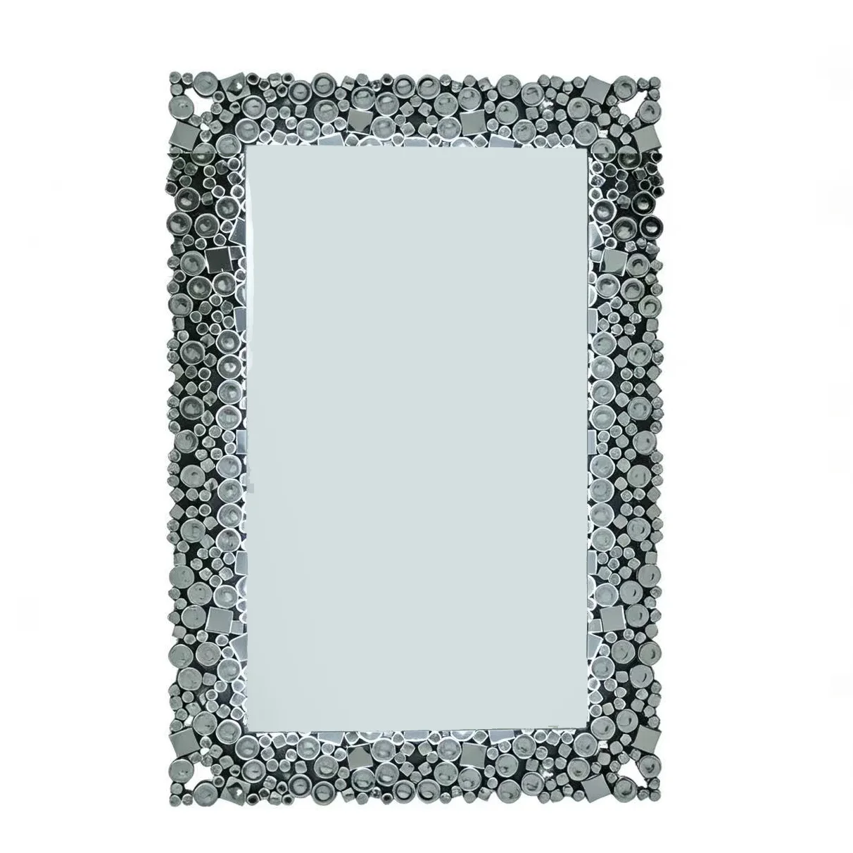 Smoked Crystal Pebble Border Edge-Lit LED Wall Mirror 800 x 1200