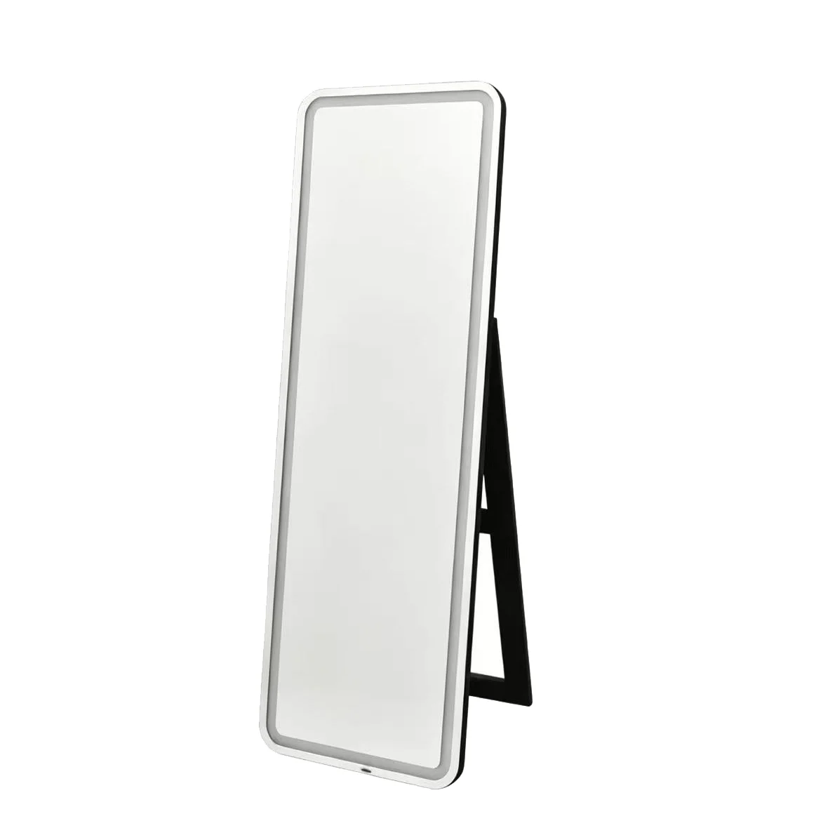 Rounded-Corner Front-Lit LED Cheval Mirror