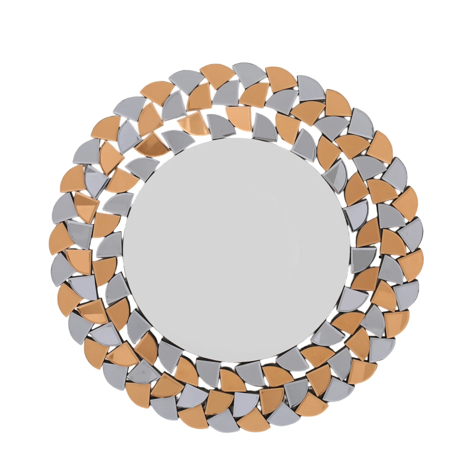 Bronze and Grey Petal Mosaic Round Wall Mirror Ø1000