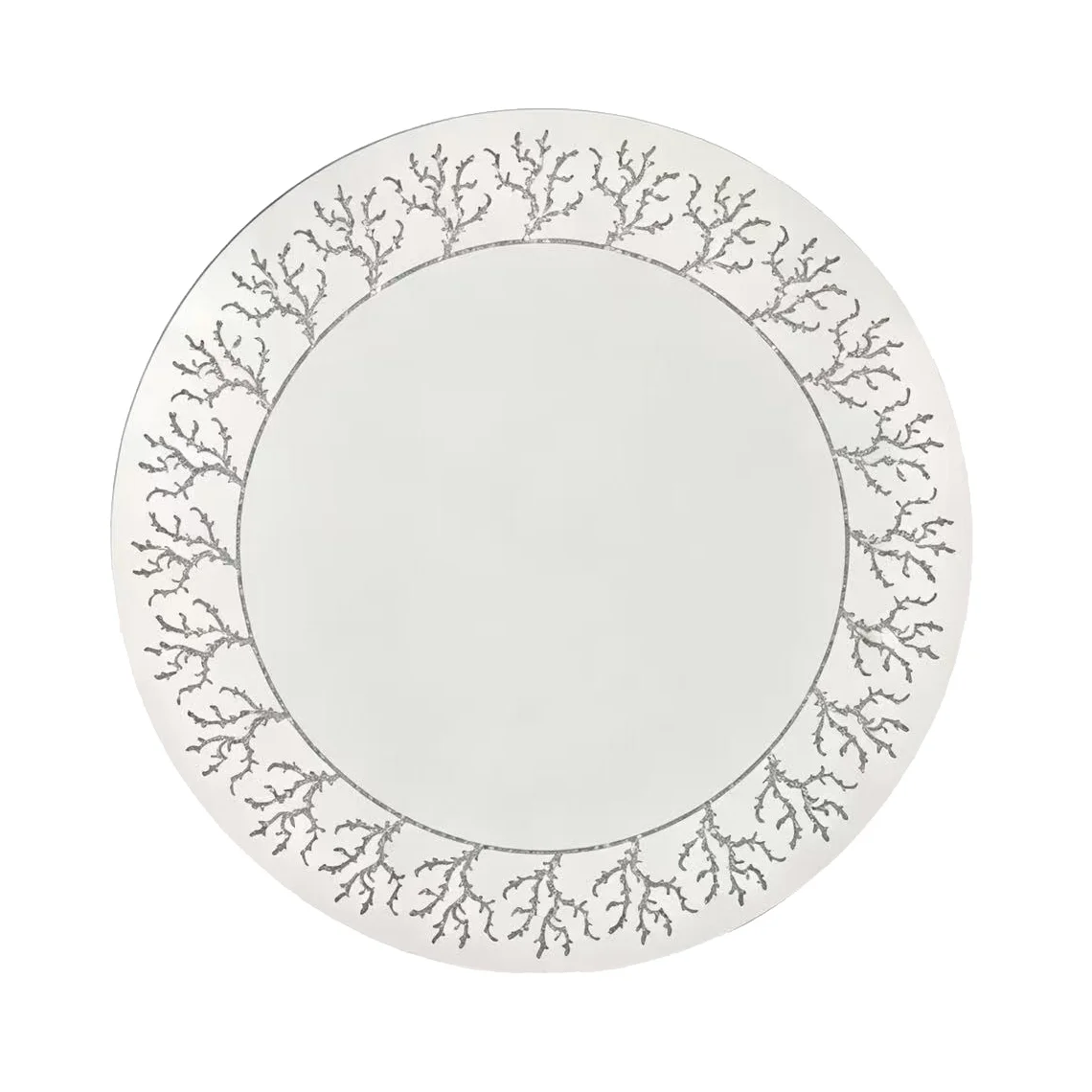 Laser-Cut Coral Crushed-Diamond Round LED Wall Mirror Ø800
