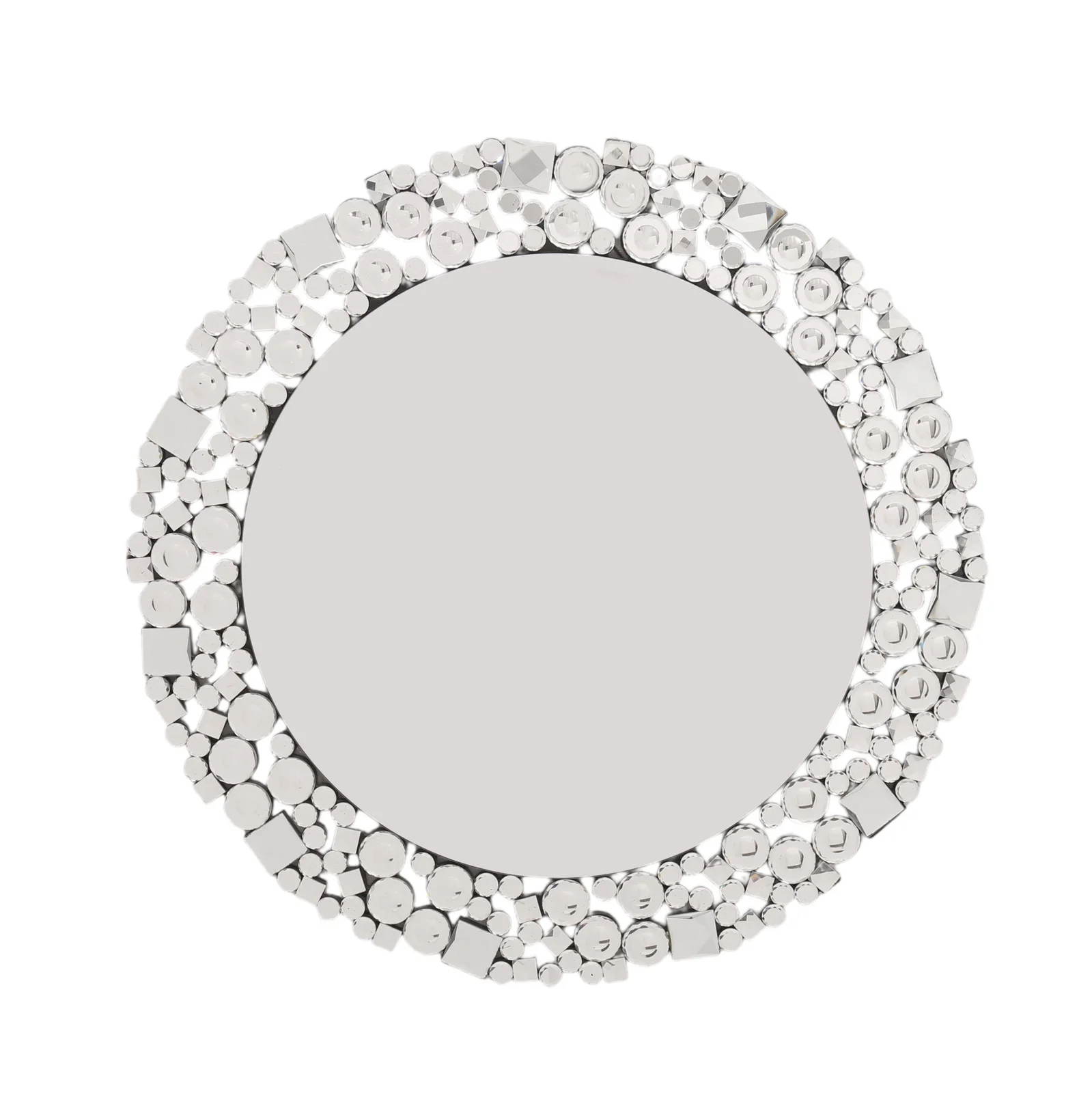 Crystal Mosaic Border Round Wall Mirror