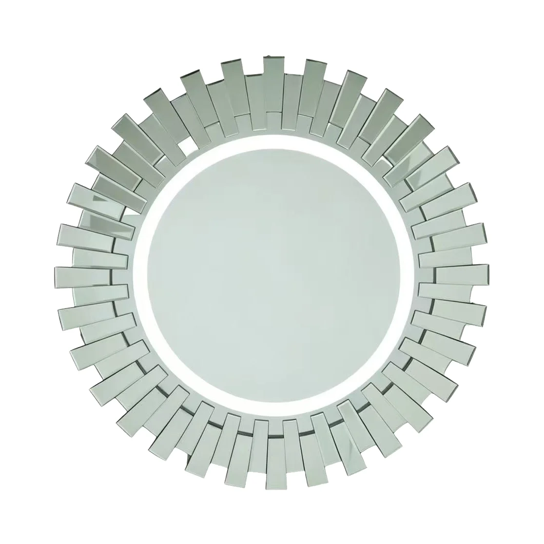 Mirrored Sunburst Round LED Wall Mirror