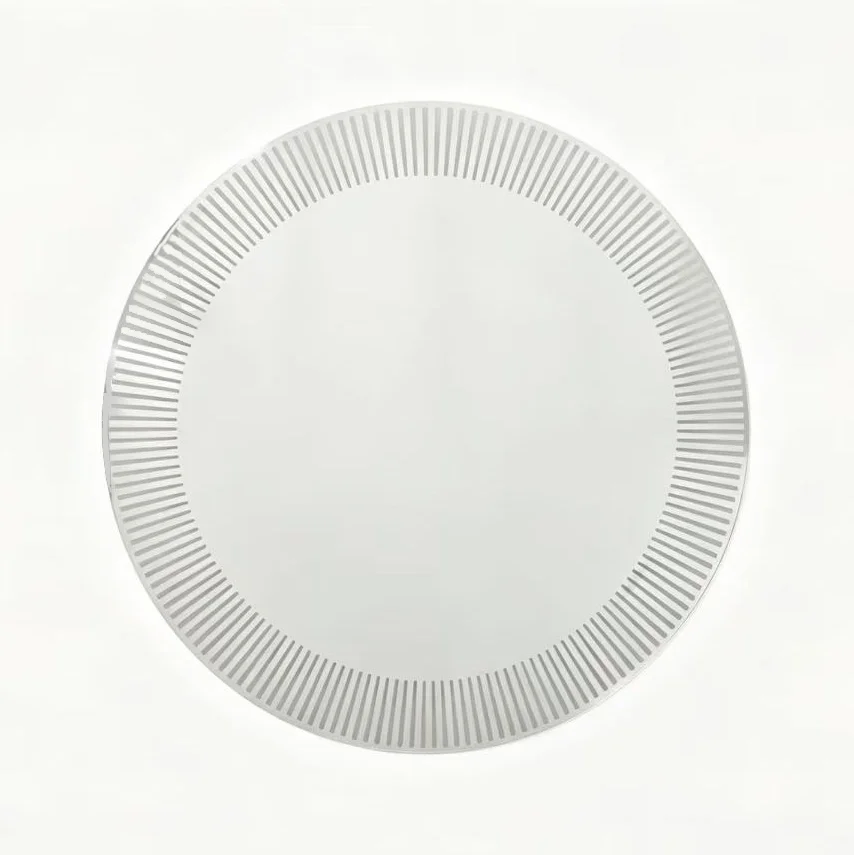 Radial-Pattern Front-Lit Round LED Bathroom Mirror Ø800